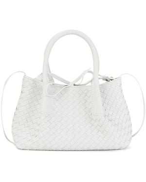 Tiffany & Fred Paris Hand-Woven Leather Tote - White