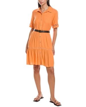 Nanette Lepore Linen-Blend Mini Dress - Orange