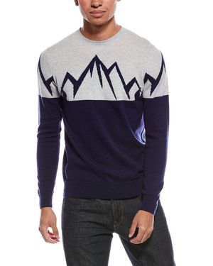 Brodie Cashmere Landscape Wool & Cashmere-Blend Crewneck Jumper - Blue