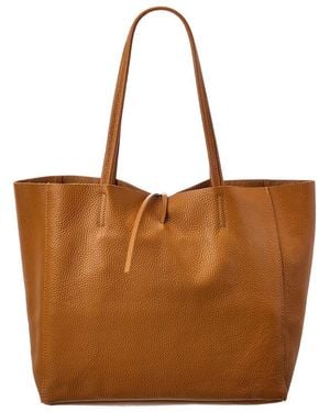 Italian Leather Top Handle Tote - Brown