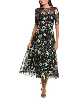 Teri Jon Embroidered Tulle Dance Dress - Green