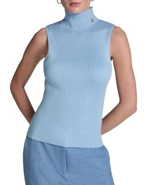 Halston Mock Neck Jumper - Blue