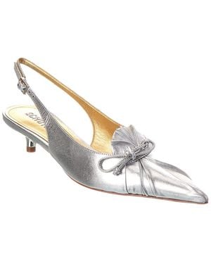 SCHUTZ SHOES Zane Metallic Leather Sandal - White