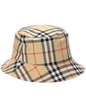 Burberry Check Bucket Hat - Natural