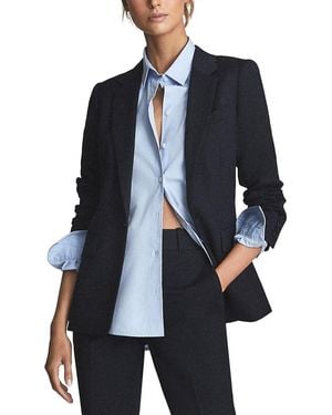 Reiss Hayes Single Breasted Wool-Blend Blazer - Blue