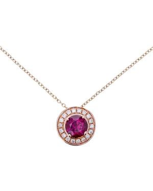 Le Vian Positivity 14K Rose 1.03 Ct. Tw. Diamond & Rhodolite Pendant Necklace - Pink
