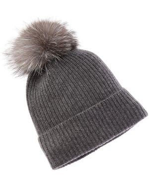 Sofiacashmere Sofiacashmere Rib Cashmere Hat - Grey