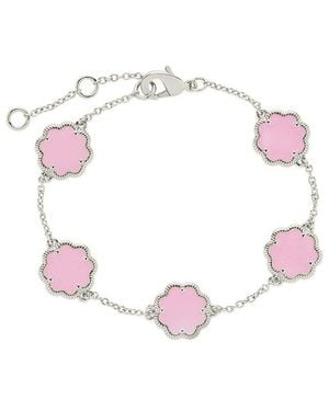 Sterling Forever Rose Petal Station Bracelet - Pink