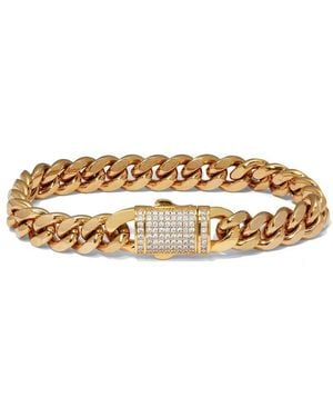 Palmbeach Jewelry Plated Stainless Steel Crystal Bracelet - White
