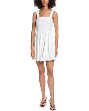 Project Social T Femme Fatale Rib Bubble Mini Dress - White