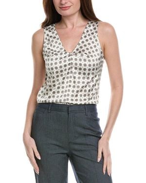 Cece Twist V-Neck Sleeveless Blouse - Blue