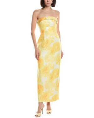 MILLY Ella Midi Dress - Yellow