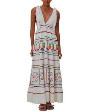 FARM Rio Linen-Blend Maxi Dress - Multicolour
