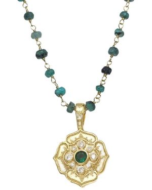 Rachel Reinhardt Jewelry 14K Over Emerald Cz Pendant Necklace - Metallic