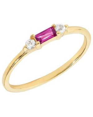 TIRAMISU 14K Over 0.23 Ct. Tw. Gemstone Solitaire Ring - White
