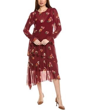 Astr Mona Midi Dress - Red