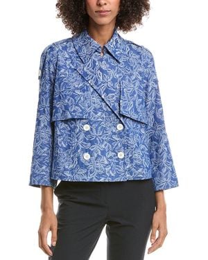 10 Crosby Derek Lam Elijah Cropped Trench Jacket - Blue