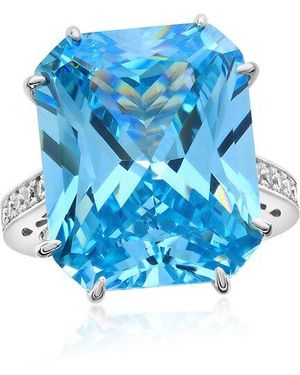 Suzy Levian CZ Jewelry Suzy Levian Gala Collection Cz Cocktail Ring - Blue