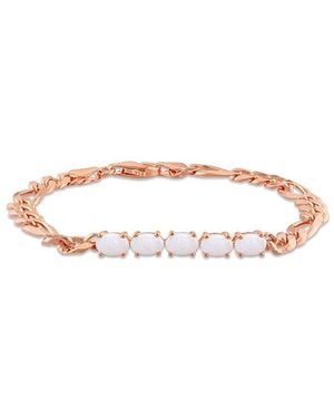 Rina Limor Silver 1.20 Ct. Tw. Opal Birthstone Link Bracelet - White