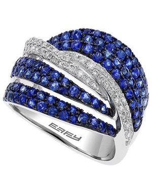 Effy Fine Jewelry 14K 1.57 Ct. Tw. Diamond & Sapphire Ring - Blue