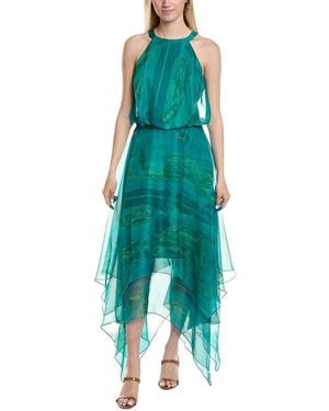 Rene Ruiz Chiffon Blouson Cocktail Dress - Green