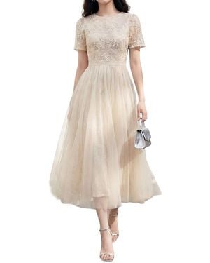 BURRYCO Short Sleeve Midi Dress - Natural