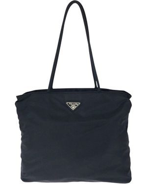 Prada Tessuto Nylon Shoulder Tote (Authentic Pre-Loved) - Blue