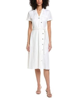 KARL LAGERFELD Midi Faux Surplice Dress - White