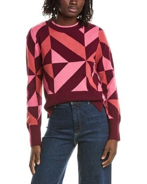 Isla Gabby Geo Cashmere Sweater - Red