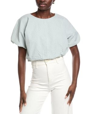 HUNTER Crop Bubble Blouse - White