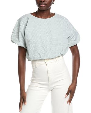 HUNTER Crop Bubble Blouse - White