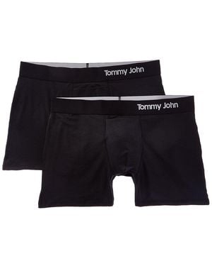 Tommy John 2Pk Cool Boxer Brief - Black