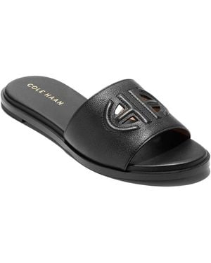 Cole Haan Flynn Leather Slide Sandal - Black