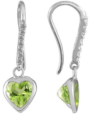 Gem Spark 14K 2.10 Ct. Tw. Diamond & Peridot Earrings - White