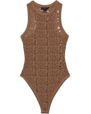 Reiss Francesca High Neck Bodysuit - Brown