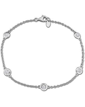 Rina Limor 0.75 Ct. Tw. Created Sapphire Cable Chain Bracelet - Metallic