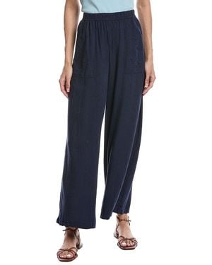 Splendid Cayden Embroidered Linen-Blend Pant - Blue