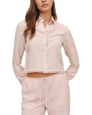 Bella Dahl Cropped Linen-Blend Shirt - White