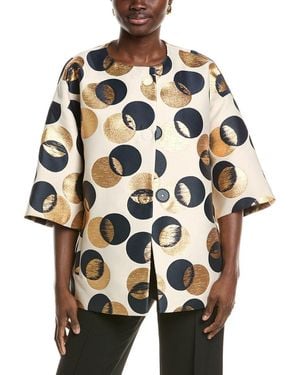 Akris Punto Jacquard Coat - Brown