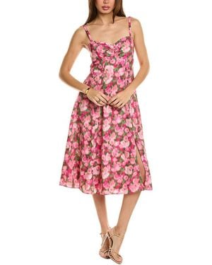 Rachel Parcell Ruched Cup Midi Dress - Red