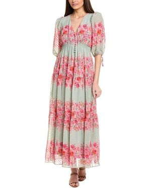 Taylor Minnie Dot Chiffon Maxi Dress - Red