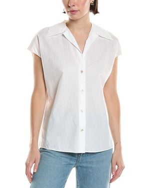 Vince Shaped Collar Cap Sleeve Blouse - White