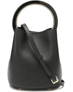 Tiffany & Fred Paris Top Grain Leather Top Handle Bag - Black
