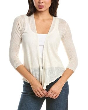 NIC+ZOE 4-Way Linen-Blend Cardigan - White