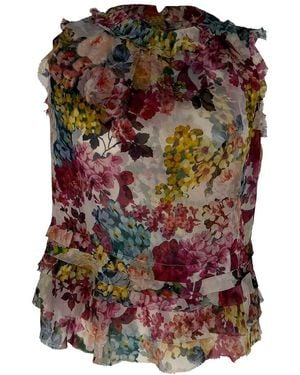 Dolce & Gabbana Ruffled Floral Blouse Top, Size Eu (Authentic Pre-Loved) - Multicolor