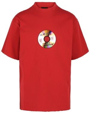 Balenciaga Val To My Love Graphic T-Shirt - Red
