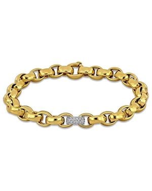 Rina Limor Diamond Two-Tone Link Bracelet - Metallic