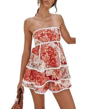 AMINA GLAM Top & Short Set - Red