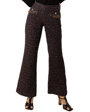 Hale Bob Kayleigh Wool-Blend Pant - Black