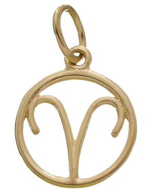 Italian Gold 14K Zodiac Pendant - Metallic